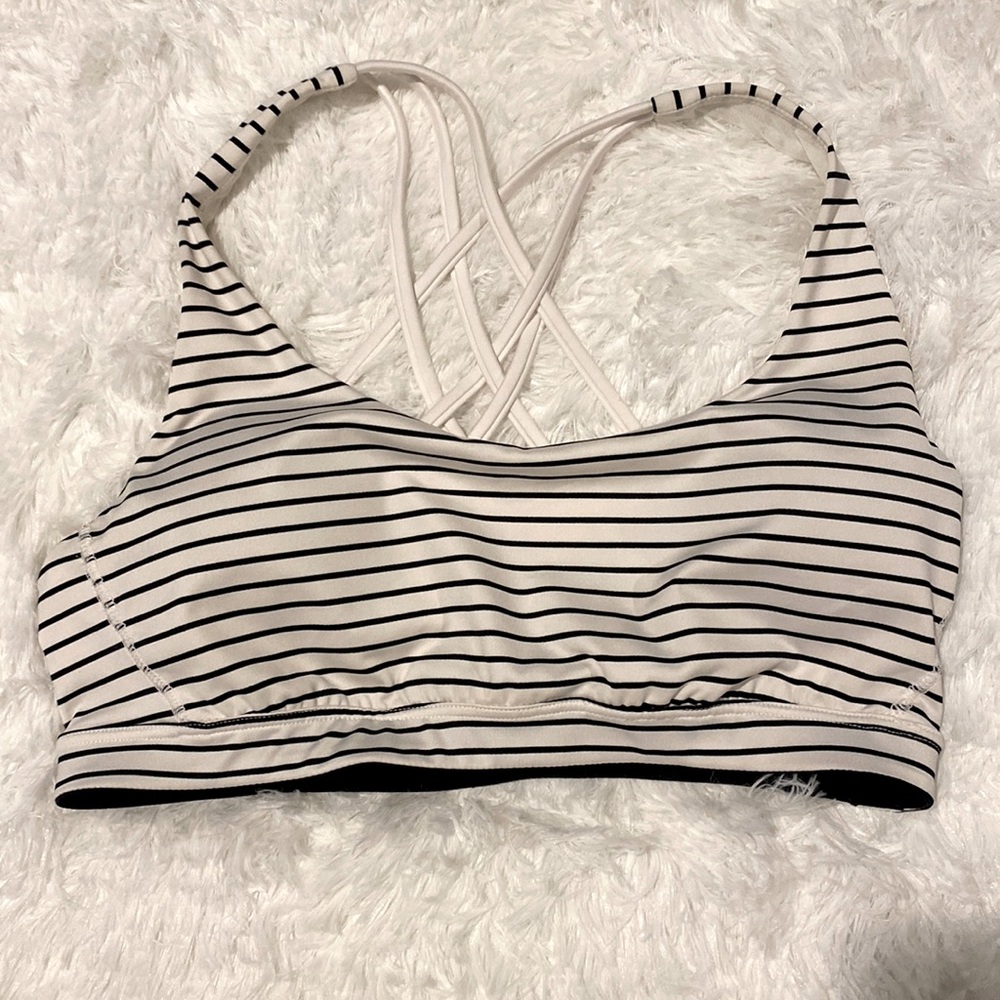 Victoria Secret Sports Bra in black/white stripes